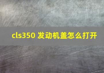 cls350 发动机盖怎么打开